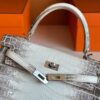 H Factory Bags Kelly Matte Crocodile Leather Himalaya Silver Hardware 25cm Full Handmade