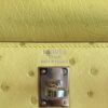 H Factory Bags Kelly Ostrich Leather 9R Lemon Yellow Silver Hardware 25cm Full Handmade