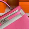 H Factory Bags Kelly Epsom Leather Rose Pink Silver Hardware 25cm Full Handmade
