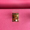 H Factory Bags Mini Kelly Epsom Leather Rose Pink Gold Hardware 19cm Full Handmade