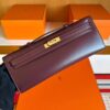 H Factory Bags Kelly cut Shiny Box Leather Bordeaux Red Gold Hardware 31cm Full Handmade