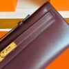 H Factory Bags Kelly cut Shiny Box Leather Bordeaux Red Gold Hardware 31cm Full Handmade