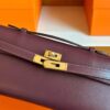 H Factory Bags Kelly cut Shiny Box Leather Bordeaux Red Gold Hardware 31cm Full Handmade