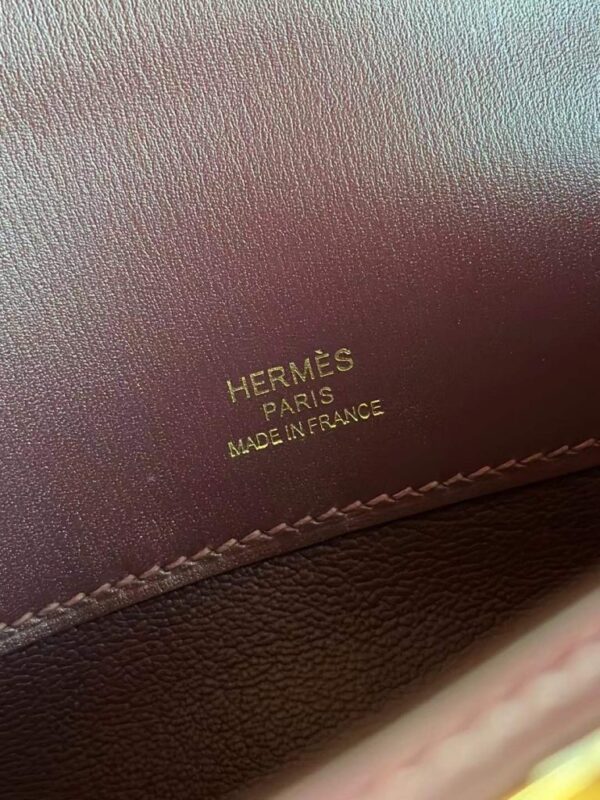 H Factory Bags Kelly cut Shiny Box Leather Bordeaux Red Gold Hardware 31cm Full Handmade