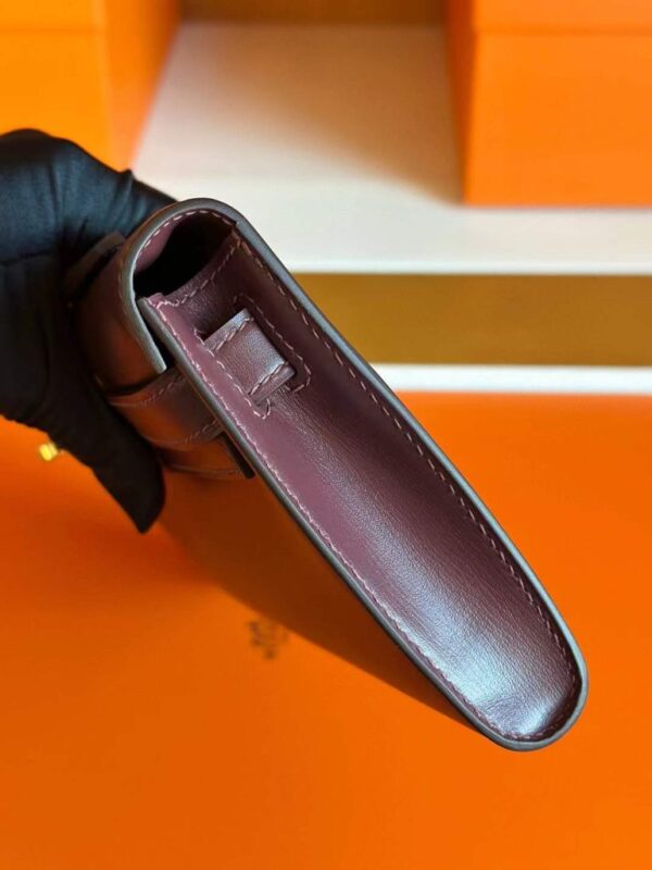 H Factory Bags Kelly cut Shiny Box Leather Bordeaux Red Gold Hardware 31cm Full Handmade