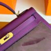 H Factory Bags Kelly Swift Leather Peacock Feathers Violet Purple Gold Hardware 28cm Full Handmade