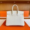 H Factory Bags Birkin Chever Leather Cream White Silver Hardware 25cm Full Handmade