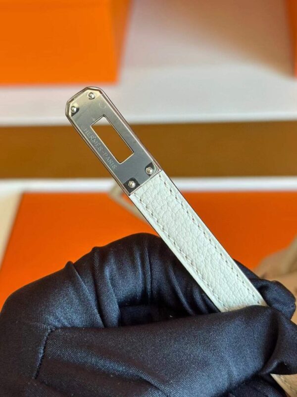 H Factory Bags Birkin Chever Leather Cream White Silver Hardware 25cm Full Handmade