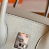 H Factory Bags Birkin Chever Leather Cream White Silver Hardware 25cm Full Handmade
