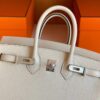 H Factory Bags Birkin Chever Leather Cream White Silver Hardware 25cm Full Handmade