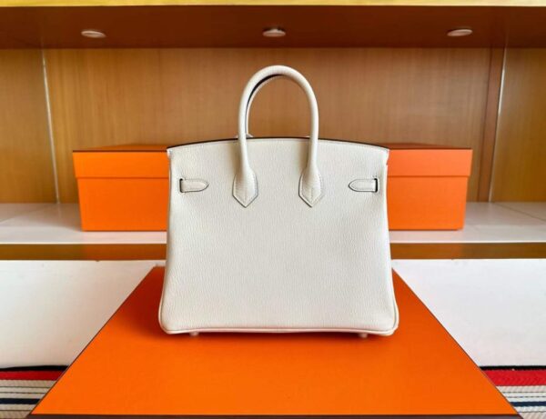 H Factory Bags Birkin Chever Leather Cream White Matte Gold Hardware 25cm Full Handmade