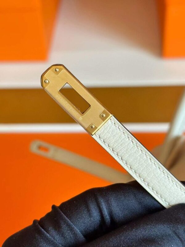 H Factory Bags Birkin Chever Leather Cream White Matte Gold Hardware 25cm Full Handmade