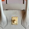 H Factory Bags Birkin Chever Leather Cream White Matte Gold Hardware 25cm Full Handmade
