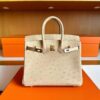 H Factory Bags Birkin Ostrich Leather OM Tea Khaki Gold Hardware 25cm Full Handmade