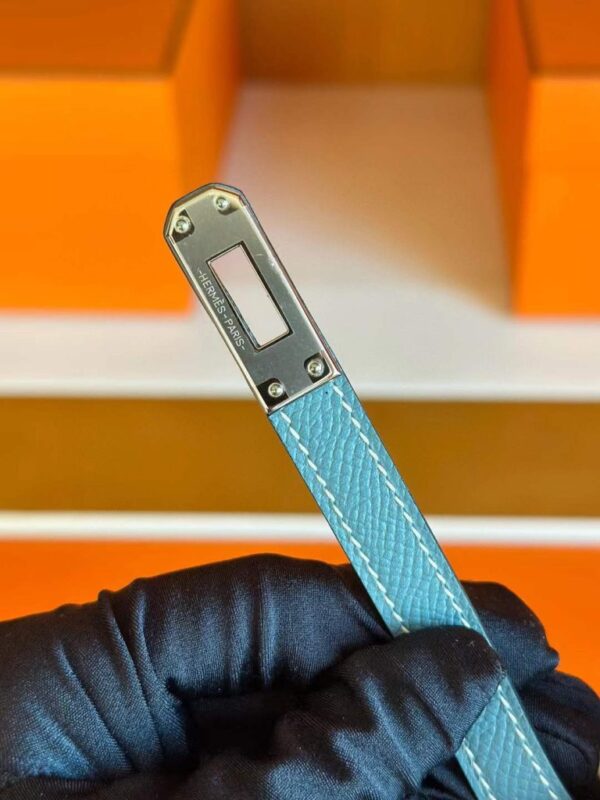 H Factory Bags Birkin Epsom Leather New Denime Blue Silver Hardware 25cm Full Handmade