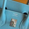 H Factory Bags Birkin Epsom Leather New Denime Blue Silver Hardware 25cm Full Handmade