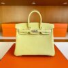 H Factory Bags Birkin Togo Leather 1z Lemon Yellow Silver Hardware 25cm Full Handmade