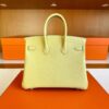 H Factory Bags Birkin Togo Leather 1z Lemon Yellow Silver Hardware 25cm Full Handmade