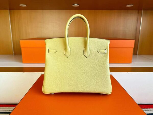 H Factory Bags Birkin Togo Leather 1z Lemon Yellow Silver Hardware 25cm Full Handmade
