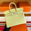 H Factory Bags Birkin Togo Leather 1z Lemon Yellow Silver Hardware 25cm Full Handmade