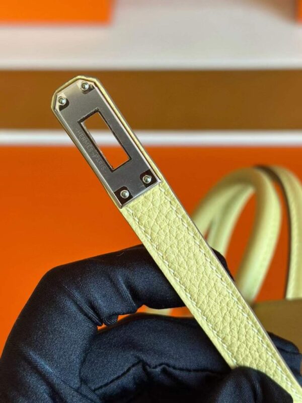 H Factory Bags Birkin Togo Leather 1z Lemon Yellow Silver Hardware 25cm Full Handmade