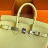 H Factory Bags Birkin Togo Leather 1z Lemon Yellow Silver Hardware 25cm Full Handmade