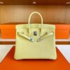 H Factory Bags Birkin Togo Leather 1z Lemon Yellow Silver Hardware 25cm Full Handmade
