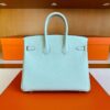 H Factory Bags Birkin Chever Leather N3 Mint Green Silver Hardware 25cm Full Handmade