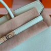 H Factory Bags Birkin Chever Leather N3 Mint Green Silver Hardware 25cm Full Handmade
