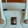 H Factory Bags Birkin Chever Leather N3 Mint Green Silver Hardware 25cm Full Handmade