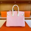 H Factory Bags Birkin Chever Leather 3Q New Pink & Cream White Gold Hardware 25cm Full Handmade