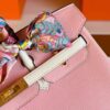 H Factory Bags Birkin Chever Leather 3Q New Pink & Cream White Gold Hardware 25cm Full Handmade