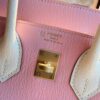 H Factory Bags Birkin Chever Leather 3Q New Pink & Cream White Gold Hardware 25cm Full Handmade