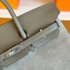 H Factory Bags Birkin Swift & Chamois Leather Etoupe Grey Silver Hardware 25cm Full Handmade