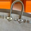 H Factory Bags Birkin Swift & Chamois Leather Etoupe Grey Silver Hardware 25cm Full Handmade
