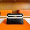 H Factory Bags Mini Kelly Pochette Matte Alligator Crocodile CK89 Black Gold Hardware 22cm Full Handmade