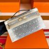 H Factory Bags Mini Kelly Pochette Lizard Leather Original Color Silver Hardware 22cm Full Handmade
