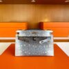 H Factory Bags Mini Kelly Pochette Lizard Leather Original Color Silver Hardware 22cm Full Handmade
