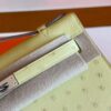 H Factory Bags Mini Kelly Pochette Ostrich Leather Lemon Yellow Silver Hardware 22cm Full Handmade