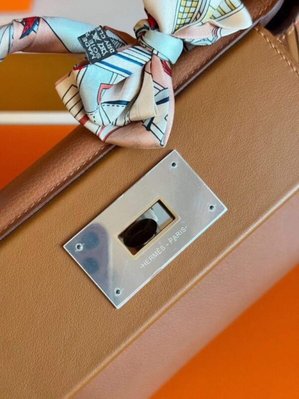 H Factory Bags Mini Kelly 2424 Evercolor Leather Gold Brown Silver Hardware 21cm Full Handmade