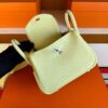 H Factory Bags Mini Lindy TC Leather Light Yellow Silver Hardware 19cm Full Handmade