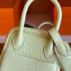 H Factory Bags Mini Lindy TC Leather Light Yellow Silver Hardware 19cm Full Handmade