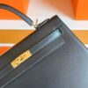 H Factory Bags Kelly Shiny box Leather CK89 Black Gold Hardware 25cm Full Handmade
