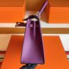 H Factory Bags Kelly Epsom Leather Anemone Purple Gold Hardware 25cm Full Handmade