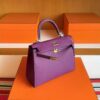 H Factory Bags Kelly Epsom Leather Anemone Purple Gold Hardware 25cm Full Handmade