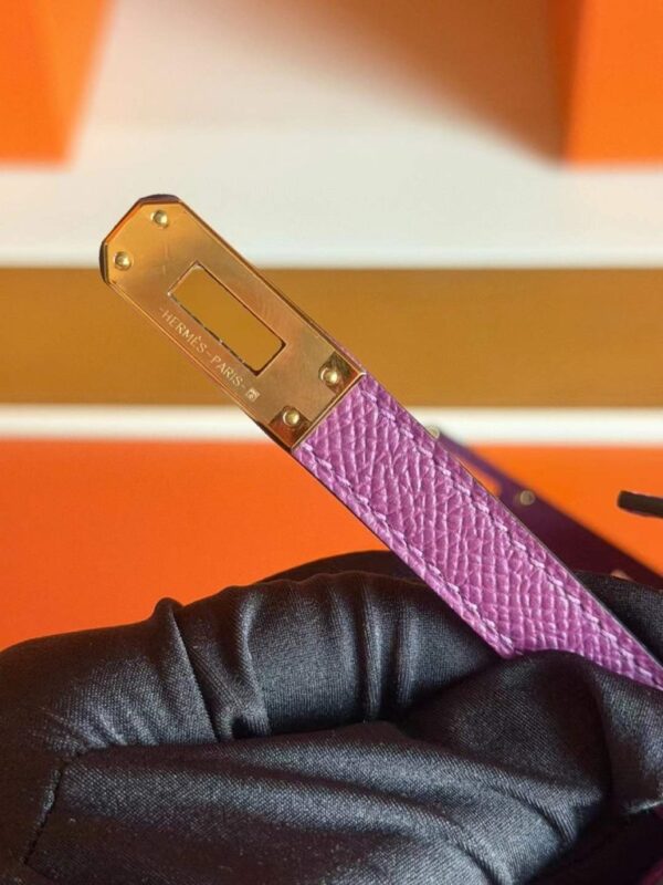 H Factory Bags Kelly Epsom Leather Anemone Purple Gold Hardware 25cm Full Handmade