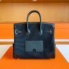 H Factory Bags Birkin Cargo Swift Leather & Canvas CK89 Black Silver Hardware 25cm Full Handmade