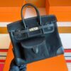 H Factory Bags Birkin Cargo Swift Leather & Canvas CK89 Black Silver Hardware 25cm Full Handmade