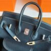 H Factory Bags Birkin Cargo Swift Leather & Canvas CK89 Black Silver Hardware 25cm Full Handmade