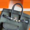 H Factory Bags Birkin Cargo Swift Leather & Canvas Ebony & Bronze Color Silver Hardware 25cm Full Handmade